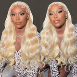 Pénélope | Perruque frontale 3D 13x6 en cheveux humains blonds 613 pré-épilée avec dentelle HD | Body Wave