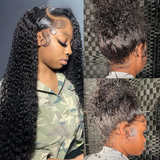 Perruque frontale bouclée en cheveux humains, avec raie invisible et lanières ajustables, Lace Melt intégrale | 360 Lace