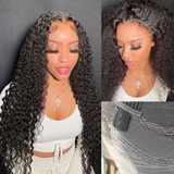 Perruque frontale bouclée en cheveux humains, avec raie invisible et lanières ajustables, Lace Melt intégrale | 360 Lace