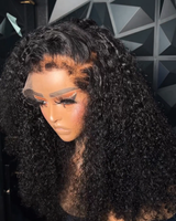 Perruque frontale en dentelle Curly Baby Hair Natural 4C Edge Skin Melt Bouclée