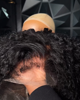 Perruque frontale en dentelle Curly Baby Hair Natural 4C Edge Skin Melt Bouclée