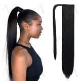 Extension de queue de cheval en cheveux humains à clipser Longue et lisse