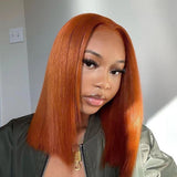 Braelin | Perruque Bob Lace Cheveux Humains Couleur Gingembre Pré-épilée