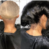 Alexandra| Preplucked Virgin Human Hair 360 Bob Lace Wig | Curly Wave