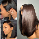 Perruque bob 13x4 3D FULL FRONTAL en dentelle fondue, pré-épilée, cheveux humains