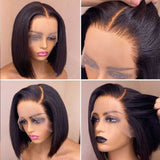 Perruque Bob Lace Frontale Cheveux Humains 13x6 3D FULL FRONTAL Effet Peau Fondue Pré-épilée