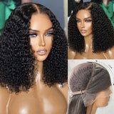 Perruque Lace Front Bouclée Courte 13x6 3D FULL FRONTAL en Cheveux Naturels, avec Tulle Indétectable et Ligne de Cheveux Pré-épilée