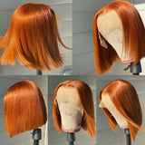 Braelin | Perruque Bob Lace Cheveux Humains Couleur Gingembre Pré-épilée