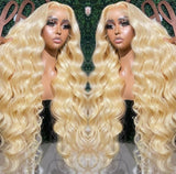 Pénélope | Perruque frontale 3D 13x6 en cheveux humains blonds 613 pré-épilée avec dentelle HD | Body Wave
