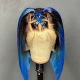 Billie | Perruque Lace Bob Cheveux Humains Vierges Bleu Vif