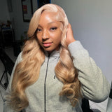 Perruque Lace Front Cheveux Humains Pré-épilés Blond Cendré 13x6