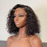 Perruque Bob de fermeture 4x4 Perruque courte en dentelle Water Wave Cheveux humains